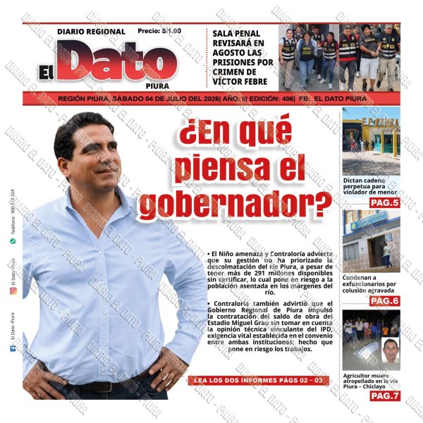 Portada Edición N° 406 — ¿En qué piensa el gobernador?